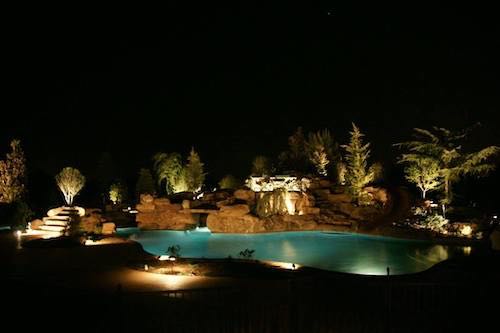An image of an outdoor lighting project at Scapes Inc.